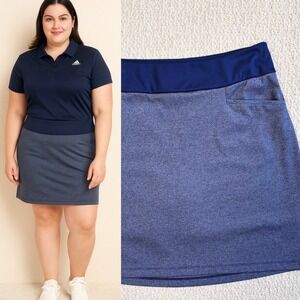 Adidas Ultimate Knit Golf Skort, Heathered Navy Blue Women's Medium